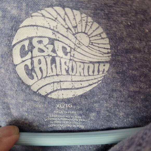 C&C California Mens Long-Sleeve Henley Shirt Blue Heather XL - Picture 4 of 6